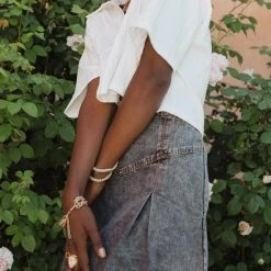 PROMESA Ethel Pleated Denim Skirt - FINAL SALE