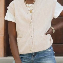 GINGER G Button Up Sweater Vest - FINAL SALE Fresh Markdowns