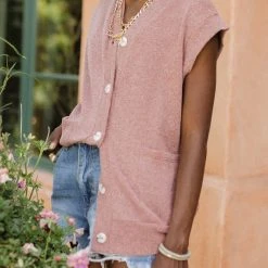 GINGER G Button Up Sweater Vest - FINAL SALE Fresh Markdowns