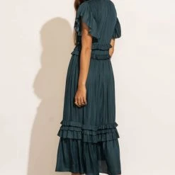 WORUI New Arrivals Willa Ruffle Dress In Teal