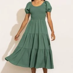 SINA Gemma Midi Dress In Jade