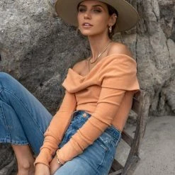 SINA Shirts & Blouses Claire Top In Coral - FINAL SALE