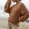 SINA Olympe Cable-Knit Sweater In Blush Sweaters