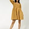 AARON & AMBER Ellison Mini Dress In Mustard