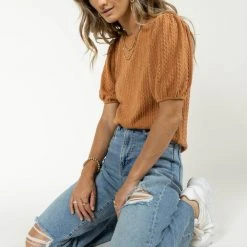 WELLMADE INC Jude Top In Terracotta