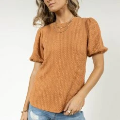 WELLMADE INC Jude Top In Terracotta