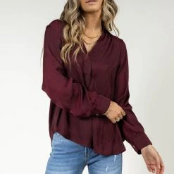 FUN 2 FUN Kyrie Blouse In Burgundy