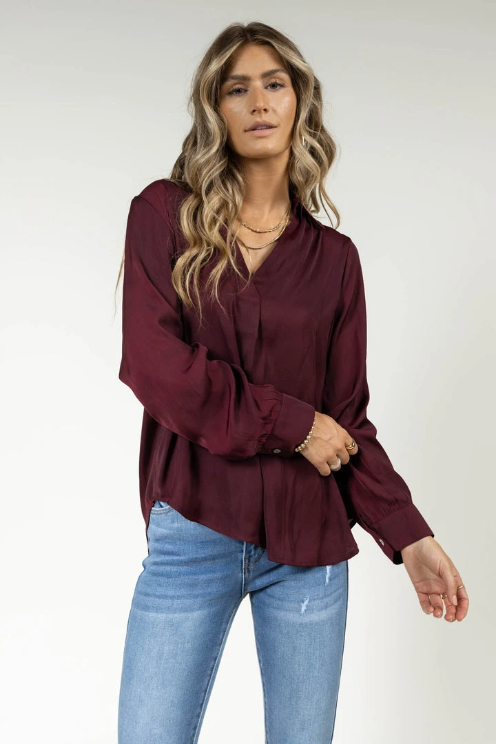 FUN 2 FUN Kyrie Blouse In Burgundy 4 FUN 2 FUN Kyrie Blouse In Burgundy