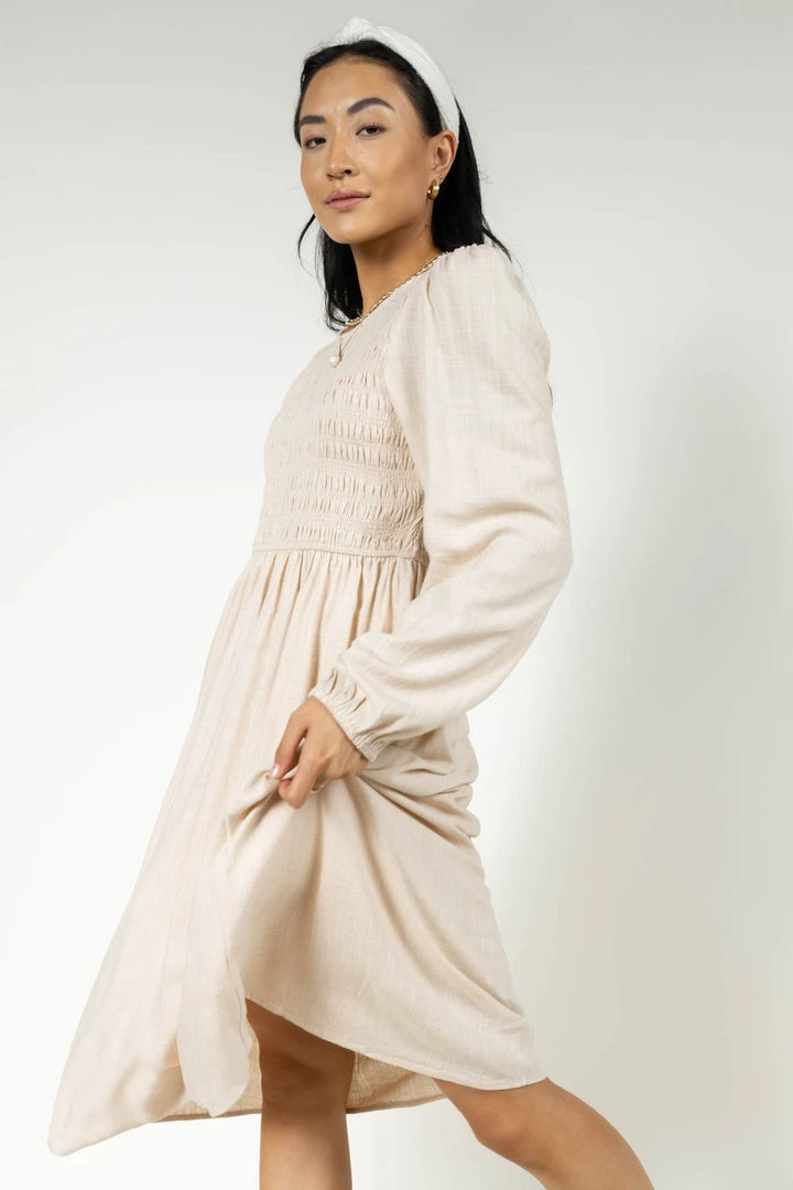 AARON & AMBER New Arrivals Ainsley Midi Dress In Cream 3 AARON & AMBER New Arrivals Ainsley Midi Dress In Cream