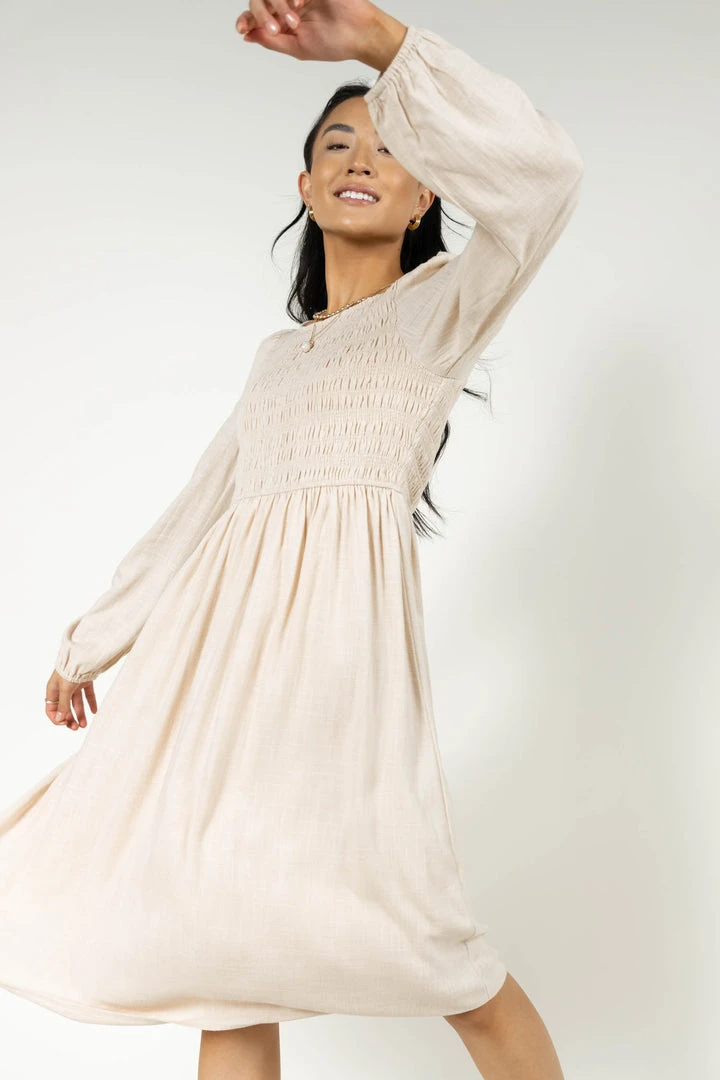 AARON & AMBER New Arrivals Ainsley Midi Dress In Cream 5 AARON & AMBER New Arrivals Ainsley Midi Dress In Cream