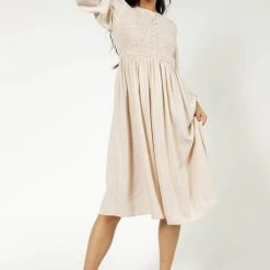 AARON & AMBER New Arrivals Ainsley Midi Dress In Cream 11 AARON & AMBER New Arrivals Ainsley Midi Dress In Cream
