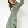 AARON & AMBER Ainsley Midi Dress In Sage New Arrivals 1 AARON & AMBER Ainsley Midi Dress In Sage New Arrivals