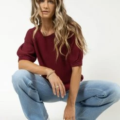 SINA Corina Top In Burgundy