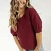 SINA Corina Top In Burgundy