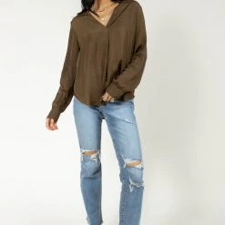 FUN 2 FUN New Arrivals Kyrie Blouse In Olive