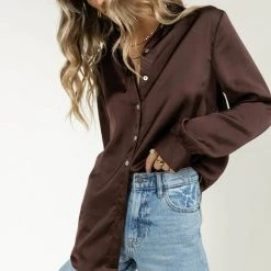 FUN 2 FUN Keagan Button Up In Brown New Arrivals