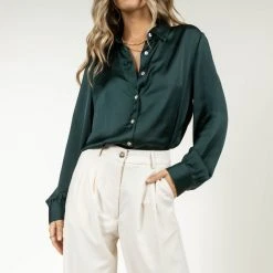 FUN 2 FUN Keagan Button Up In Emerald New Arrivals