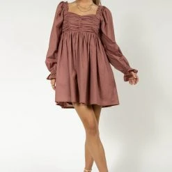 AARON & AMBER Ellison Mini Dress In Mauve