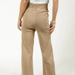 CRESCENT Pants Micaela Wide Leg Pant In Camel