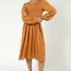 AARON & AMBER Ainsley Midi Dress In Rust New Arrivals