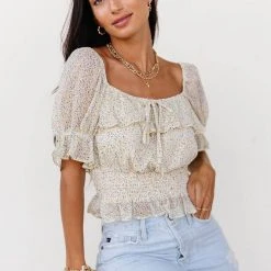 DRESS FORUM Allegra Floral Top - FINAL SALE Tops