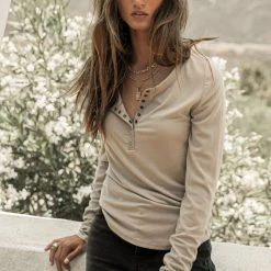 WORUI Ivanna Henley Top In Lavender 23 WORUI Ivanna Henley Top In Lavender