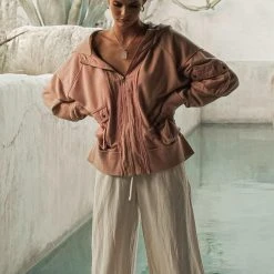 SINA Outerwear Tania Utility Jacket In Pink