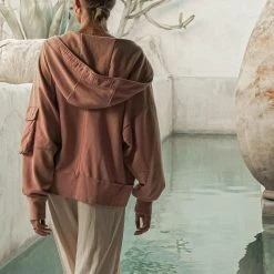 SINA Outerwear Tania Utility Jacket In Pink