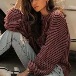 SINA Olympe Cable-Knit Sweater In Orange 27 SINA Olympe Cable-Knit Sweater In Orange