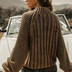 SINA Olympe Cable-Knit Sweater In Orange 22 SINA Olympe Cable-Knit Sweater In Orange