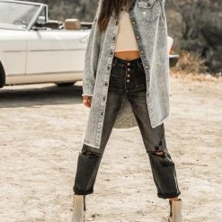 WORUI Denim Tymberlee Shirt Jacket In Black - FINAL SALE