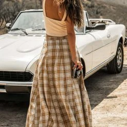 LISTICLE Sachi Plaid Skirt In Pink Back In Stock