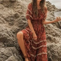 BLU PEPPER Chantal Tiered Midi Dress