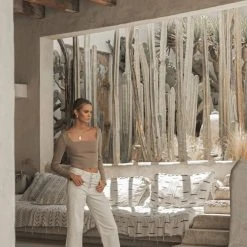 LE LIS Nadia Tie Back Top In Mocha - FINAL SALE Fresh Markdowns