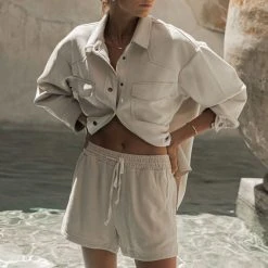 VEVERET Outerwear Faux Suede Shacket - FINAL SALE