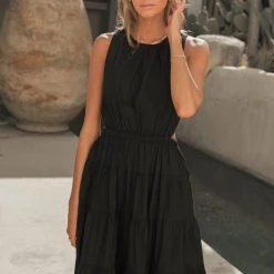 &MERCI Carlotta Tiered Maxi Dress In Black - FINAL SALE