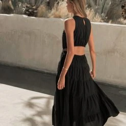 &MERCI Carlotta Tiered Maxi Dress In Black - FINAL SALE