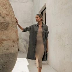 SAGE CLOTHING Dresses Saya Knit Dress In Mocha - FINAL SALE