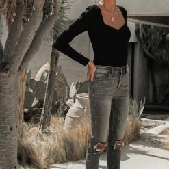 LE LIS Stalina Ribbed Bodysuit In Nude - FINAL SALE Shirts & Blouses 14 LE LIS Stalina Ribbed Bodysuit In Nude - FINAL SALE Shirts & Blouses