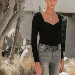 LE LIS Stalina Ribbed Bodysuit In Nude - FINAL SALE Shirts & Blouses 16 LE LIS Stalina Ribbed Bodysuit In Nude - FINAL SALE Shirts & Blouses