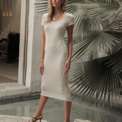 SAGE CLOTHING Saya Knit Dress In Nude - FINAL SALE Fresh Markdowns