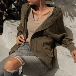 SINA Outerwear Tania Utility Jacket In Natural