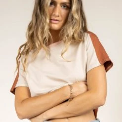 Tres Bien Owen Color Block Tee In Rust 11 Tres Bien Owen Color Block Tee In Rust