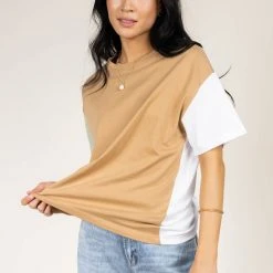 Tres Bien Brenna Tee In Tan New Arrivals
