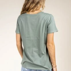 Tres Bien New Arrivals Owen Color Block Tee In Jade
