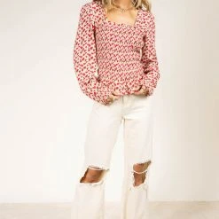 SINA New Arrivals Emery Smocked Blouse