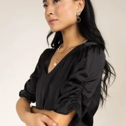 FUN 2 FUN Belinda Blouse In Black Tops