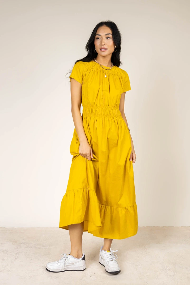 SINA Averie Tiered Dress In Chartreuse New Arrivals 4 SINA Averie Tiered Dress In Chartreuse New Arrivals