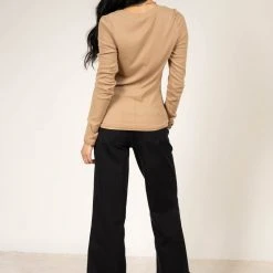 WORUI Ivanna Henley Top In Camel 9 WORUI Ivanna Henley Top In Camel