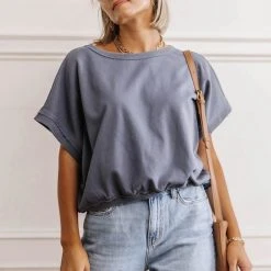 MAIZE Neville Top In Slate Blue - FINAL SALE